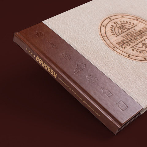 Bourbon Book with gold foil spine and embossed icons