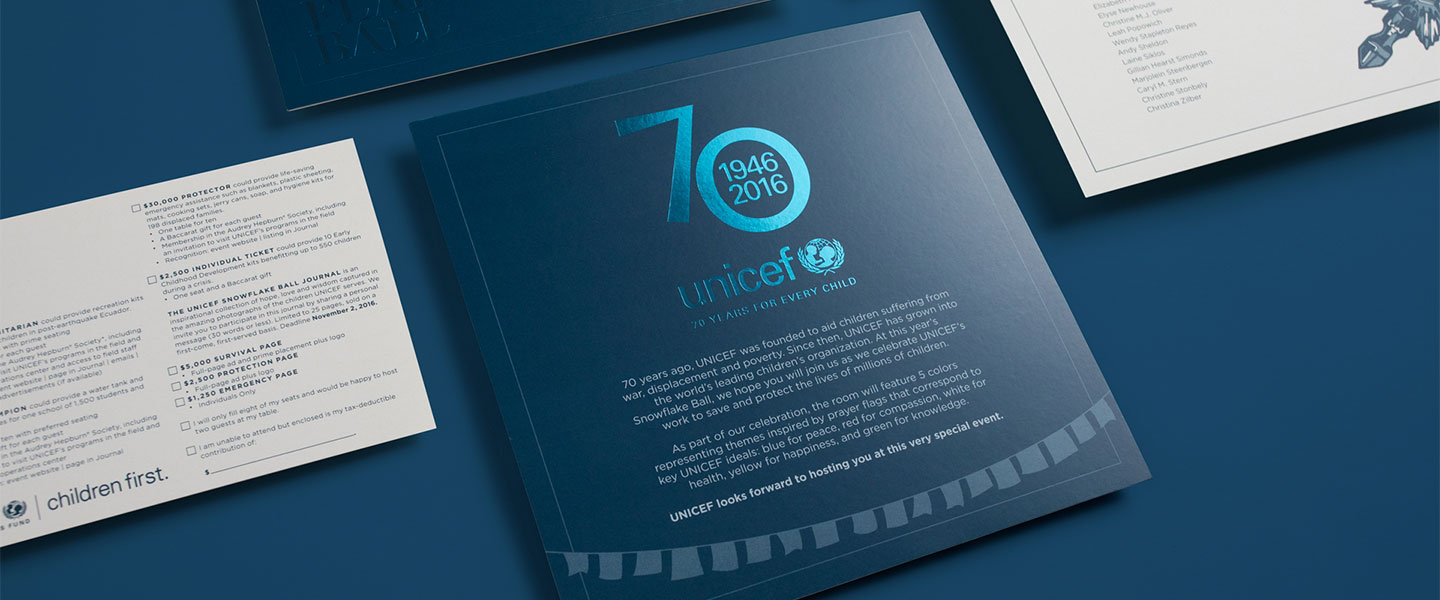 UNICEF USA Snowflake Ball invitation