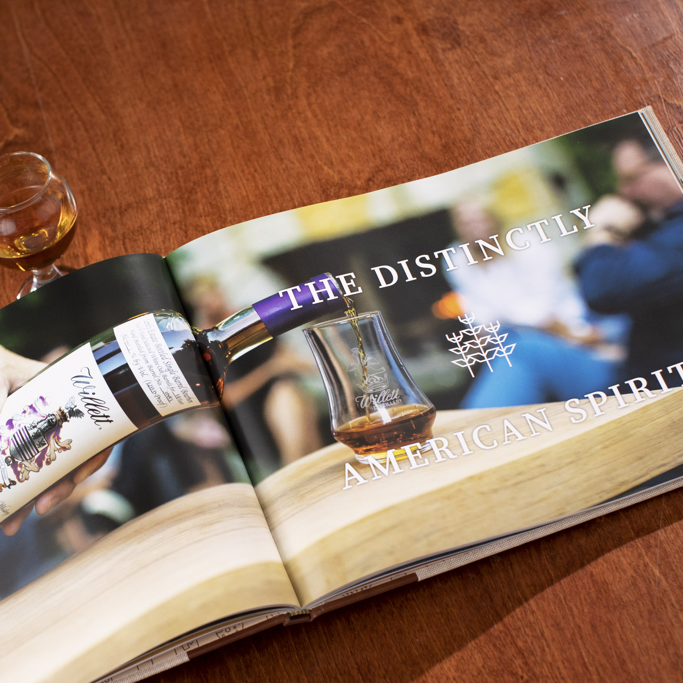 Bourbon Book interior on a wood tabletop