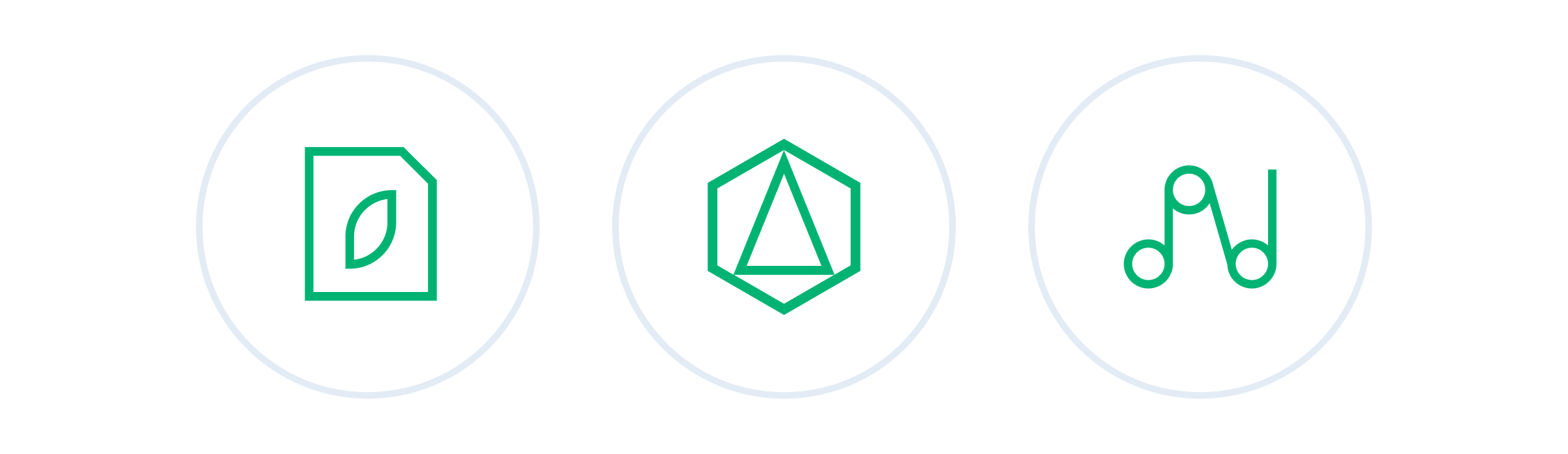 Green line sustainability icons