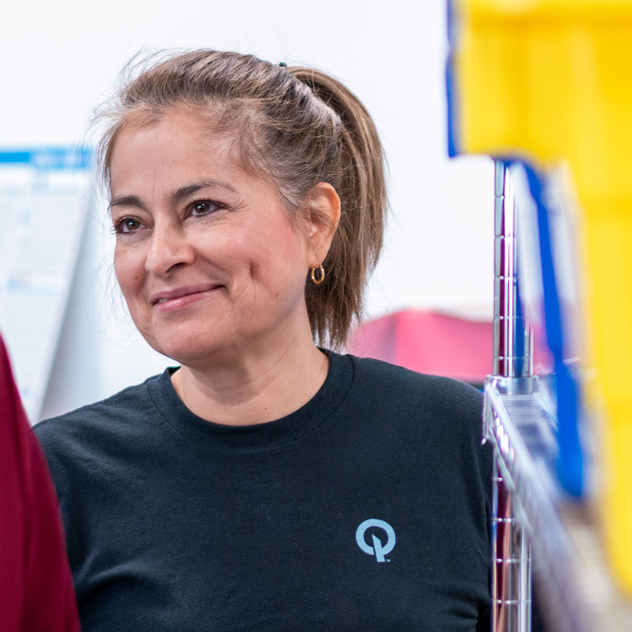 Female employee smiling
