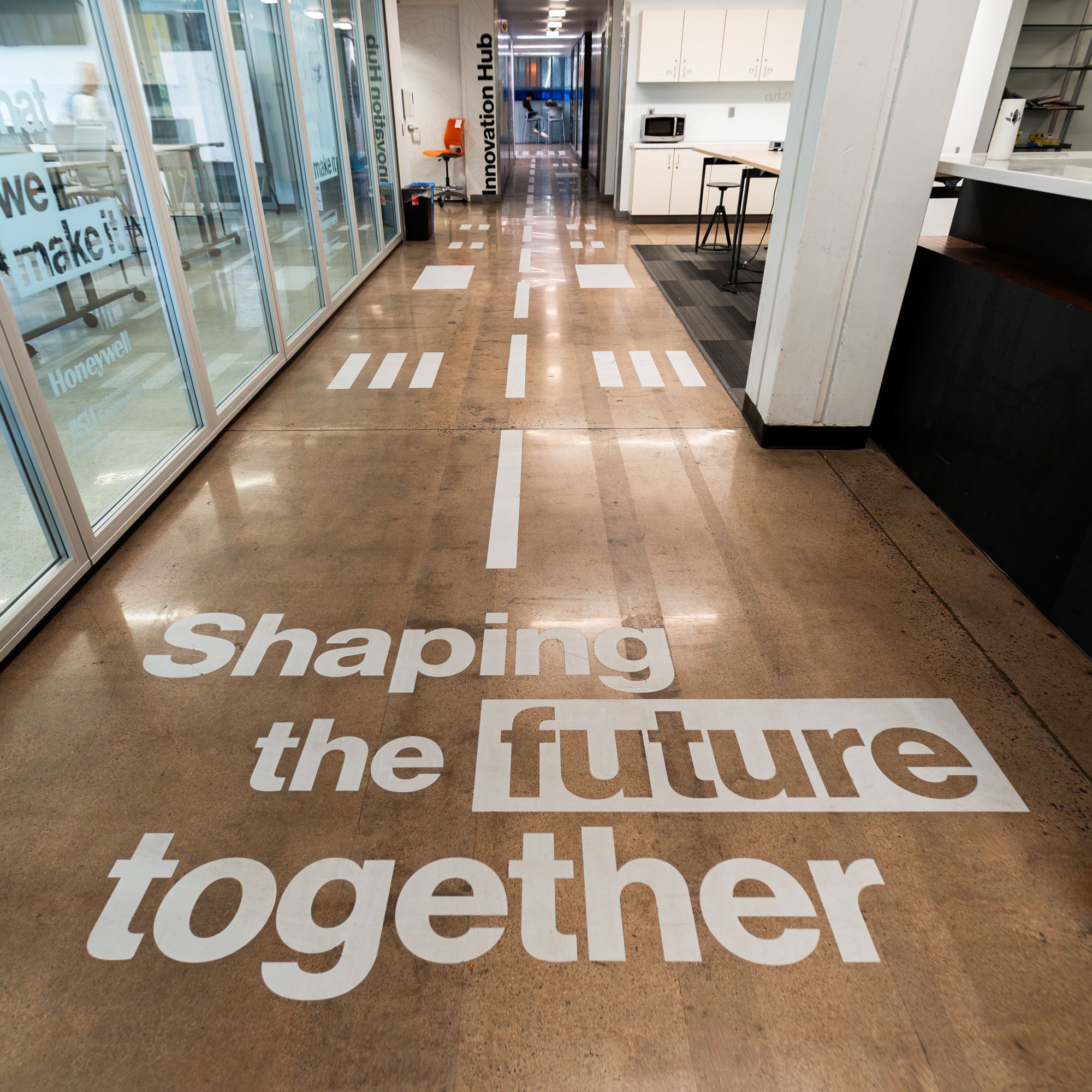 ASU-Honeywell interior floor graphics