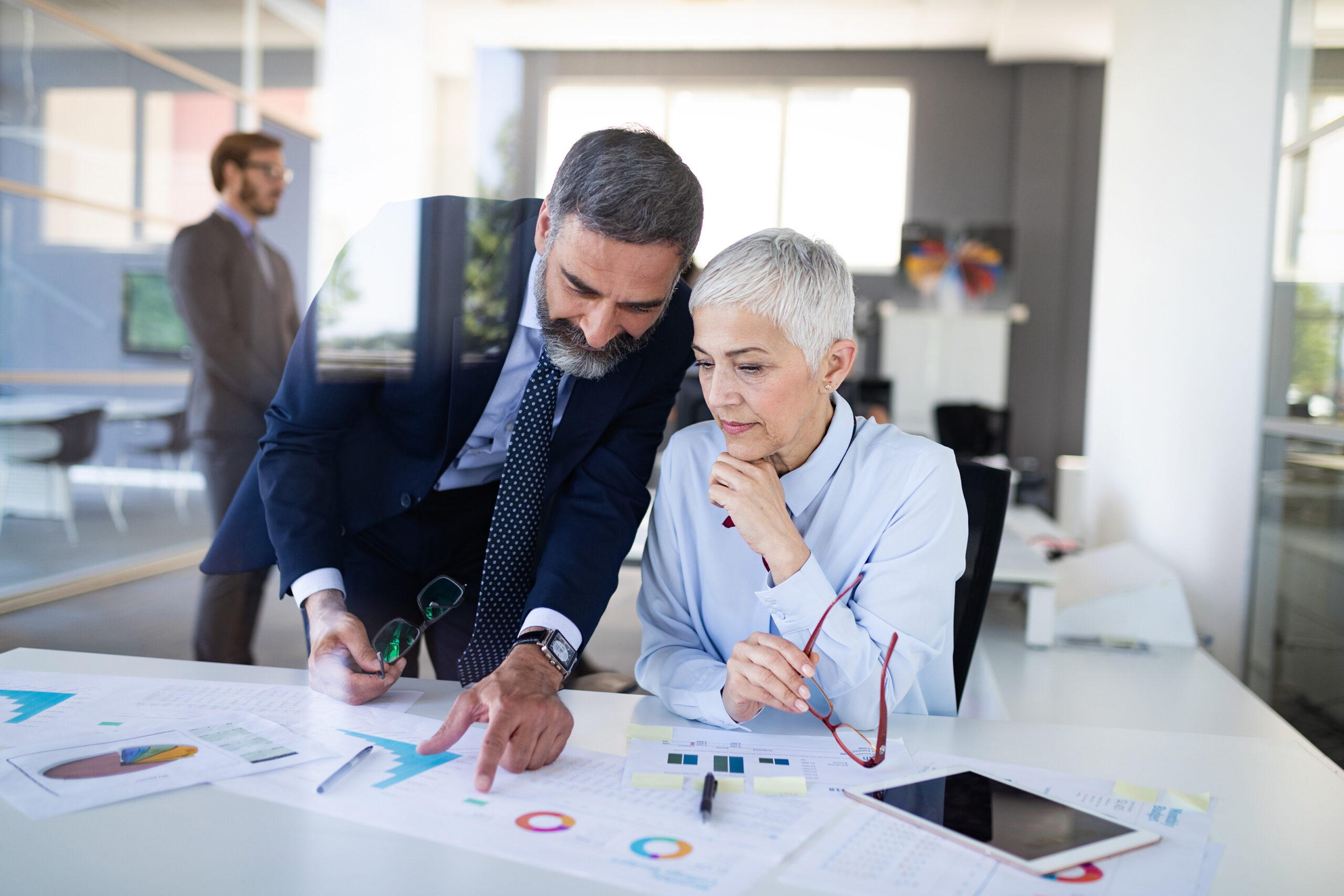 Finance team working on a project