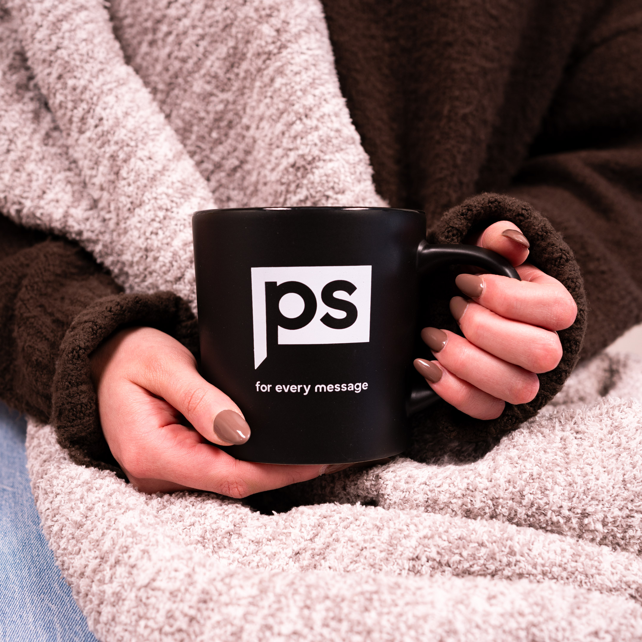 DSC0574 Close up of woman holding Printing Solutions mug