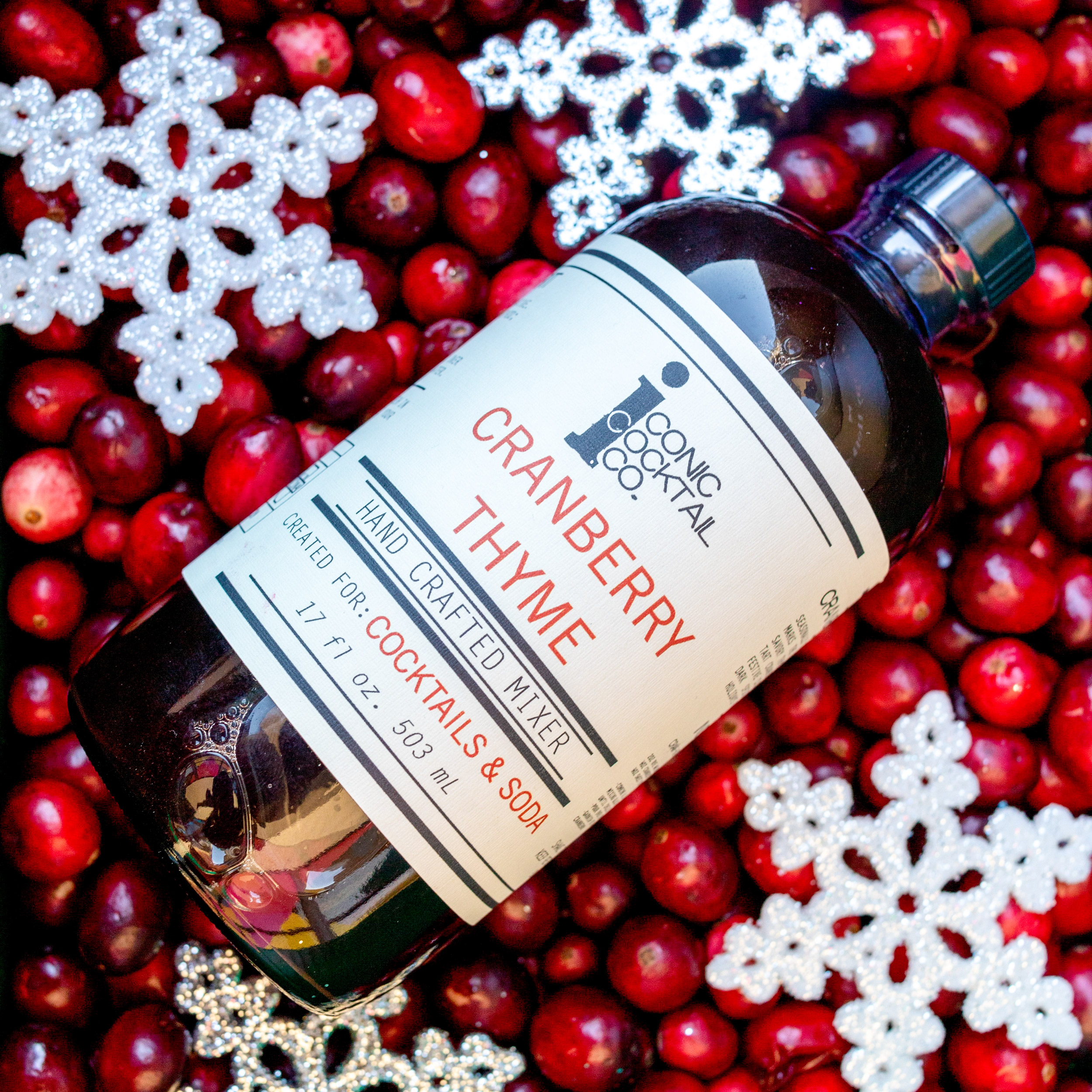 IMG 9094 Iconic Cocktail Co Cranberry Thyme Mixer bottle label